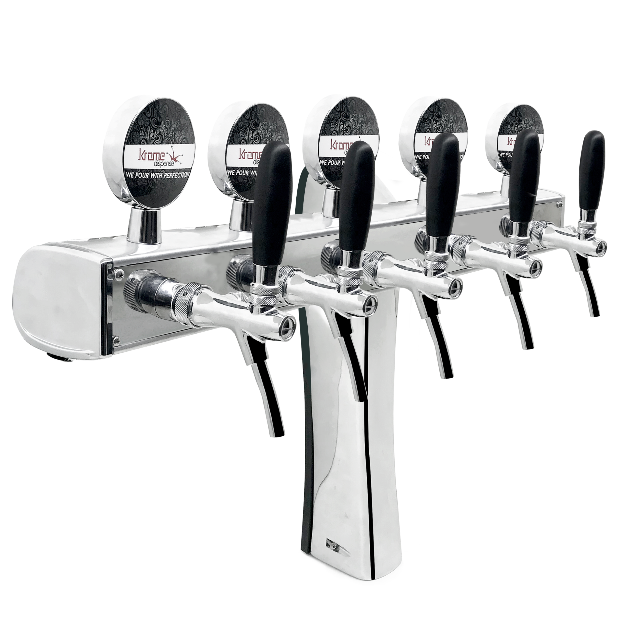 Flexiback Tower with 5 Flow Control Taps & Illumination - Polished Chrome - Glycol Recirculation Loop - C1289 - Image 2