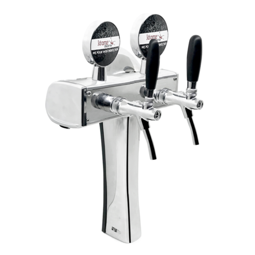 Flexiback Tower with 2 Flow Control Taps and Illumination - Polished Chrome - Glycol Recirculation Loop - C1286