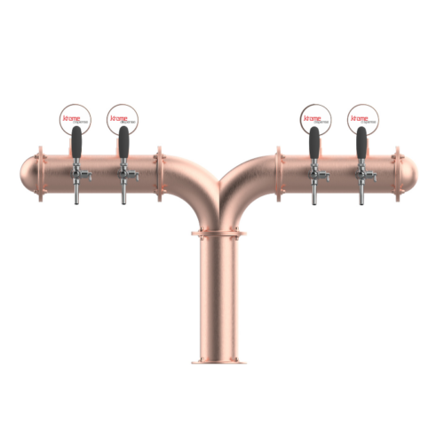 4 Tap Wing Style Bridge Tower Brushed Copper