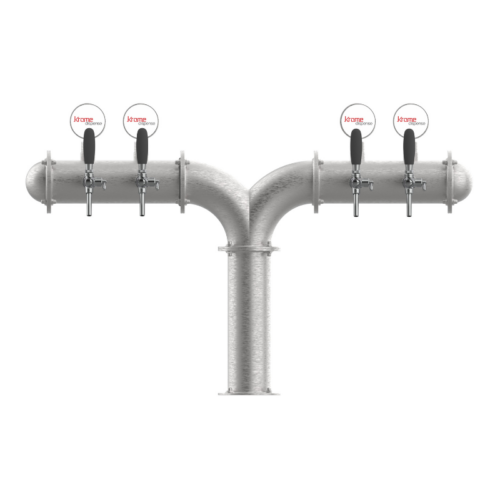 4 Tap Wing Style Bridge Tower Satin Stainless