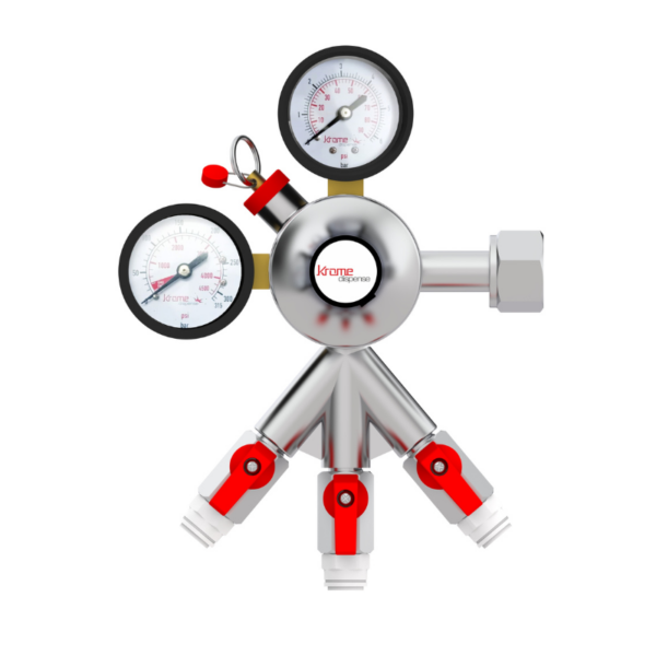 Precision Plus CO2 Regulator With 3/8" Push in Fitting- 3 Outlets