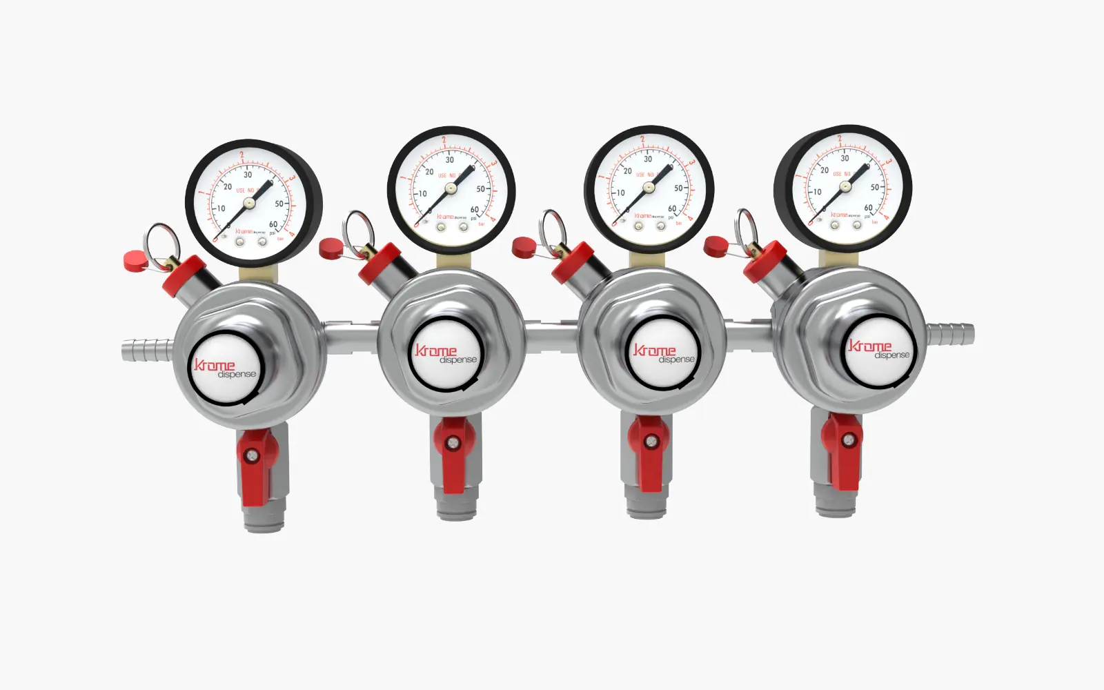 Secondary CO₂ Regulator Quadruple Precision Plus with four 3/8″ John Guest push-fit outlets for draft beer dispensing