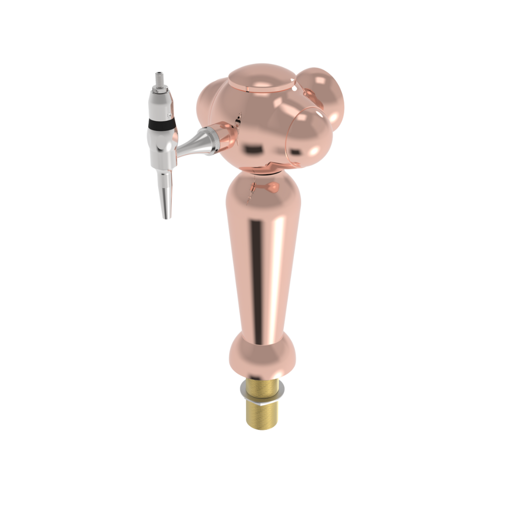 Krome Inspire series - 1 Tap - Polished Copper Illuminated Draft Beer Tower with Pull-Down Tap & Glycol Recirculation Loop - Image 2