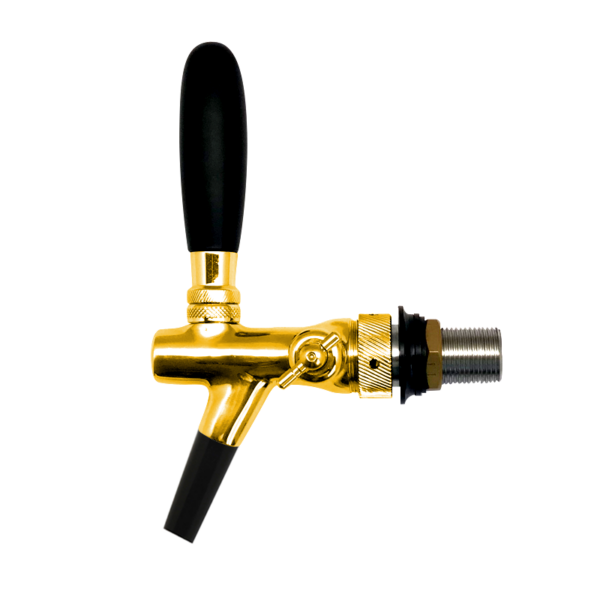 Flow Control 100% Stainless Steel Tap with ABS Spout -55mm Shank and 7mm Bore - Vibrant Gold Finish